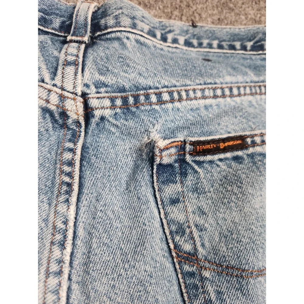 Harley Davidson Vintage Jeans 36x29 Light Wash Distressed USA Made MotorClothes